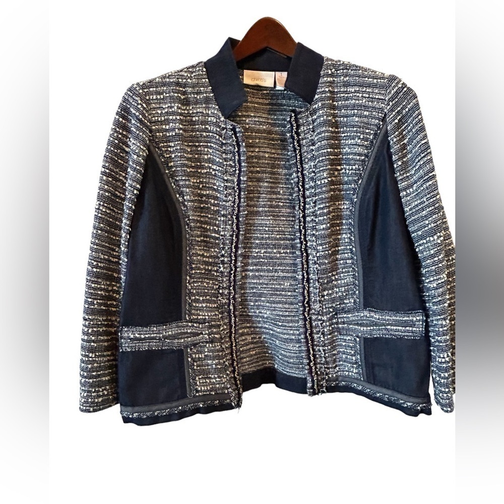 Chico’s Women’s dress style jacket navy blue Size‎ 1